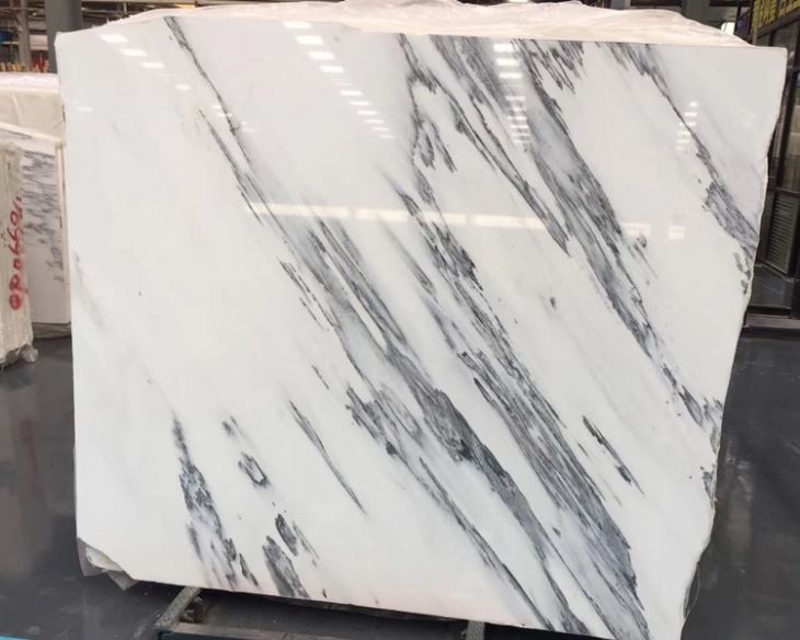 Ink White Marble Slabs